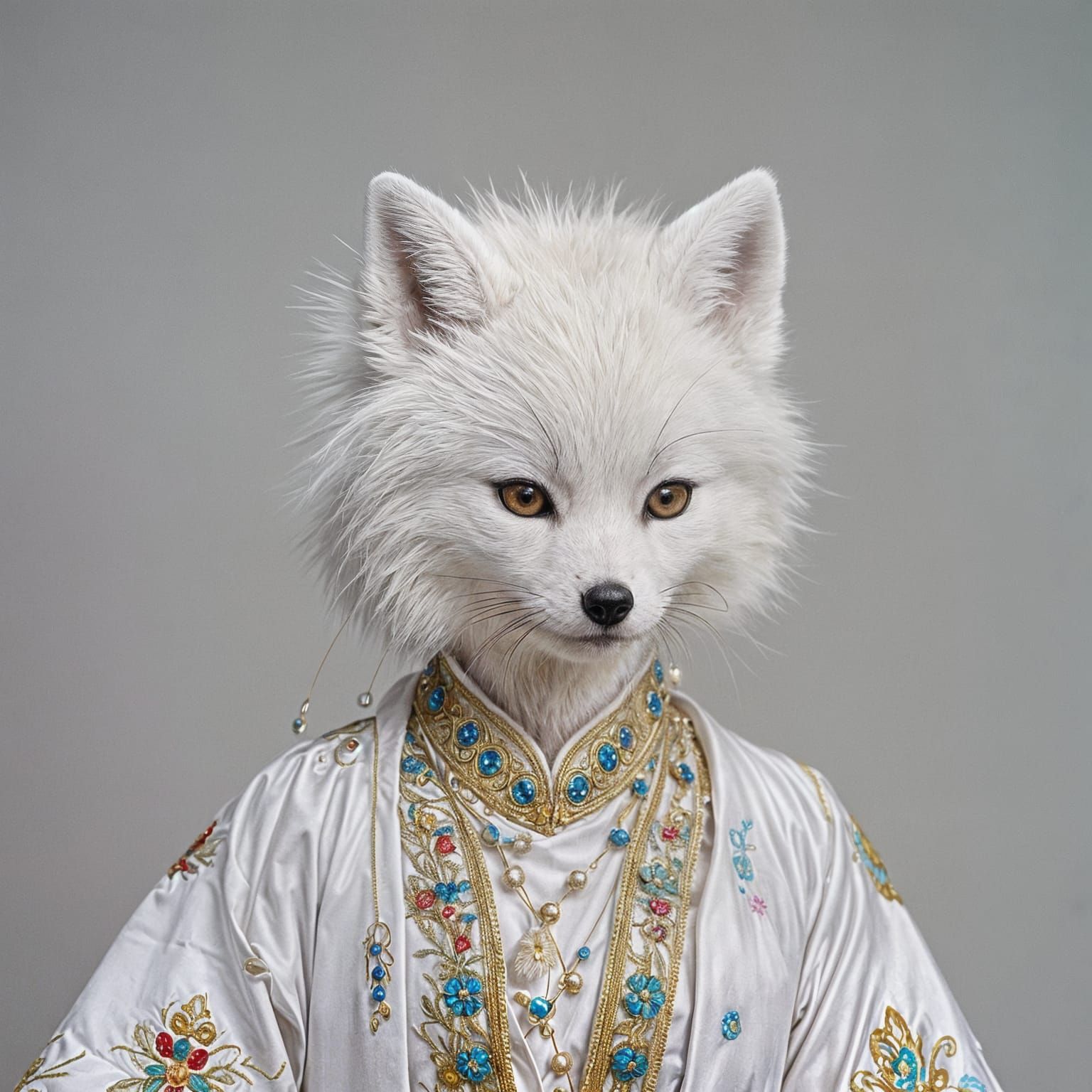 Arctic Fox in Peking Opera Costume