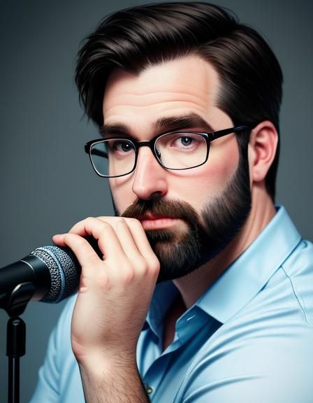 A recognizable close-up view of a well-groomed YouTuber