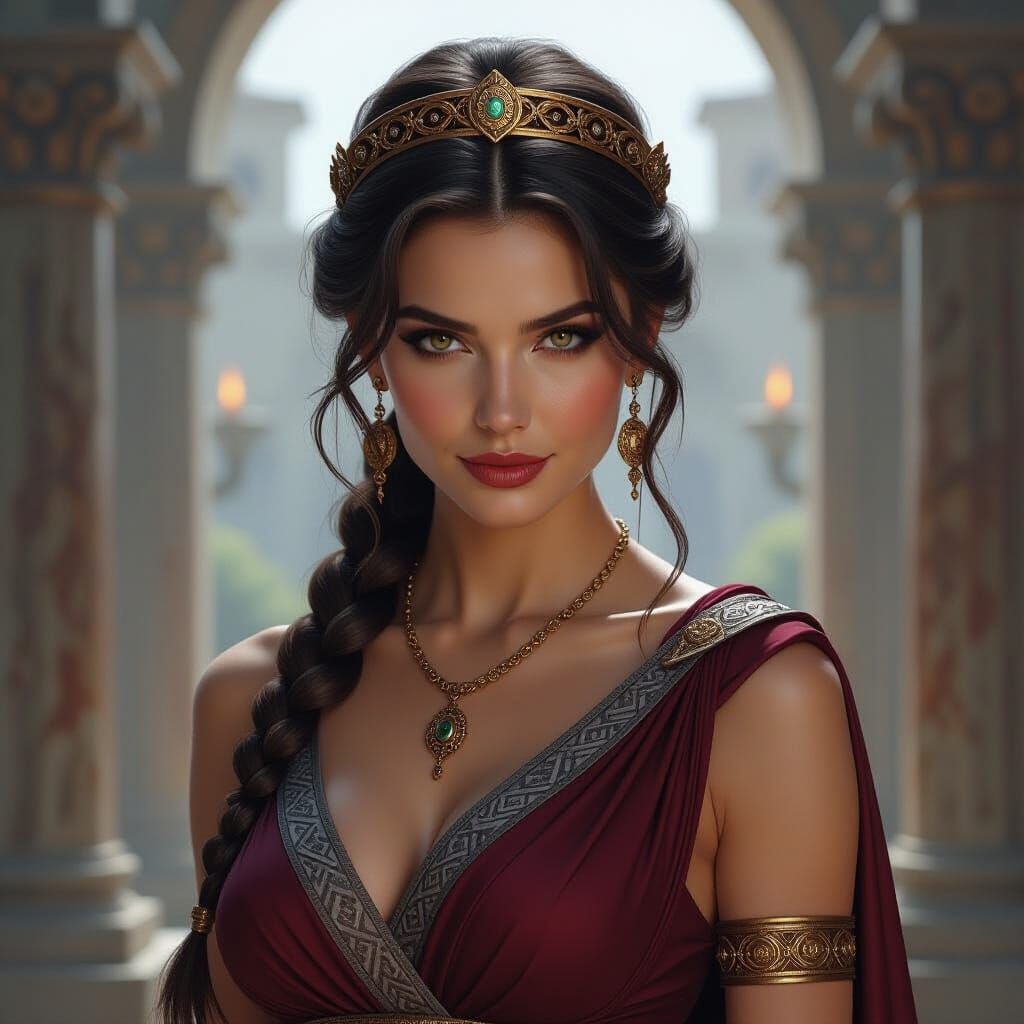 Ruthless Greek Goddess Anaideia: Digital Painting