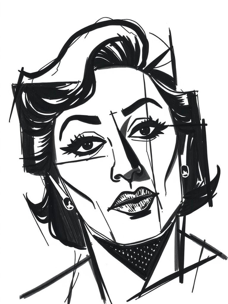 Cubist Portrait of a Hollywood Icon