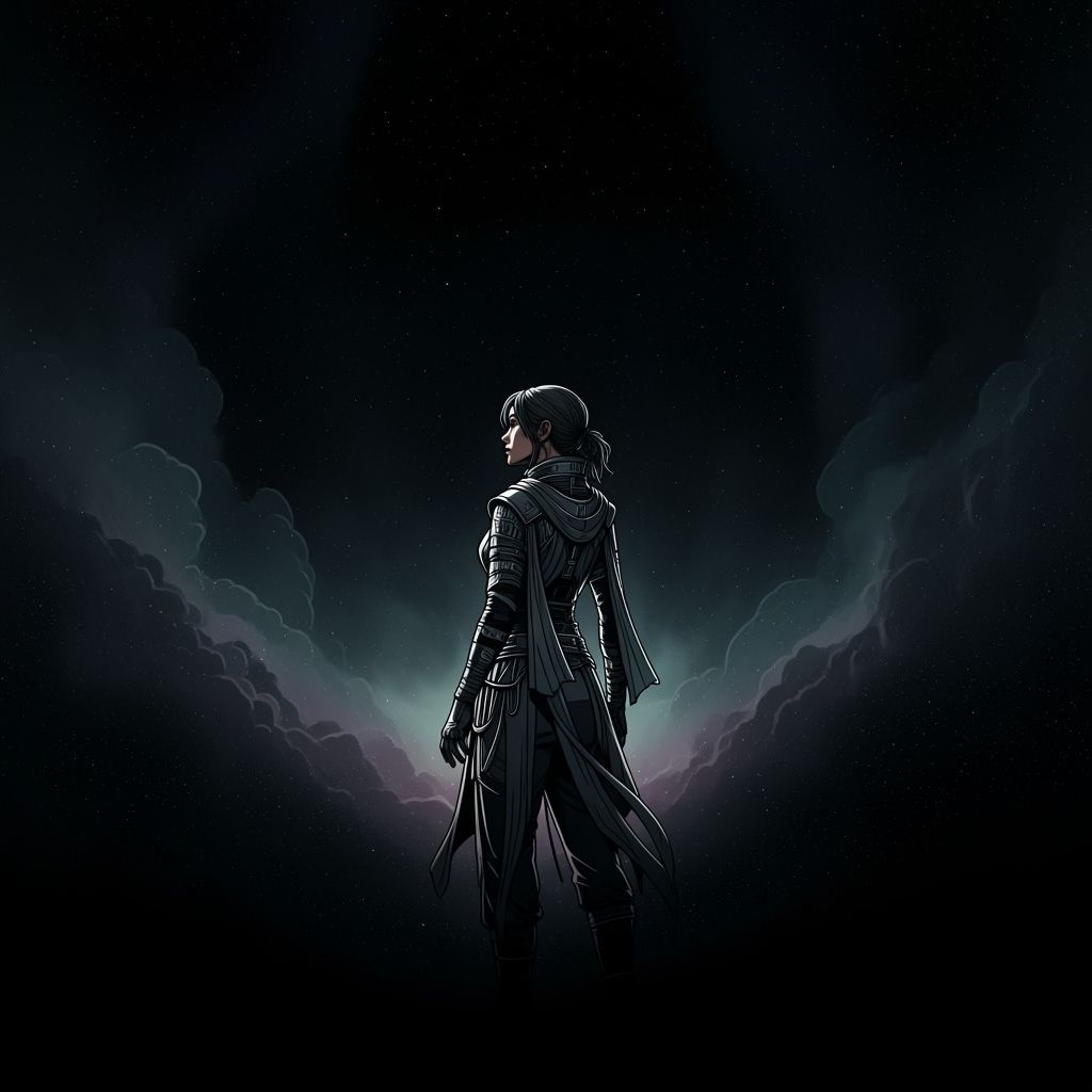 Woman in Blackness: A Dark Digital Art Piece