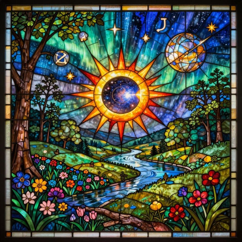 Stained Glass Valley Under Solar Eclipse