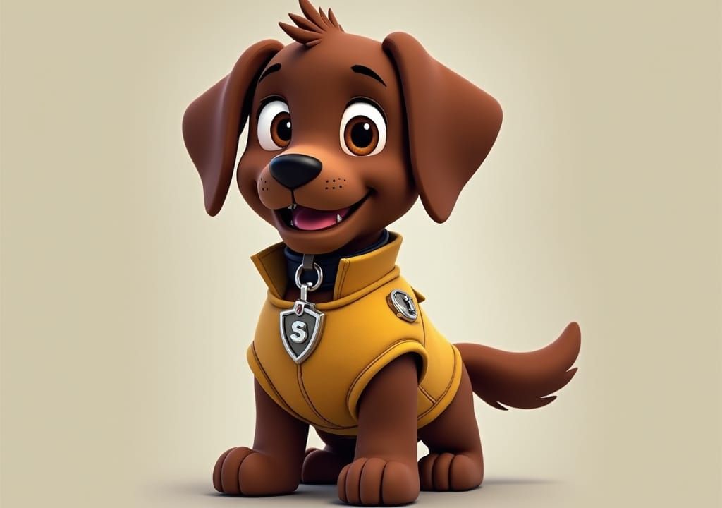 Cartoon Labrador as Paw Patrol Character 'Sirius'
