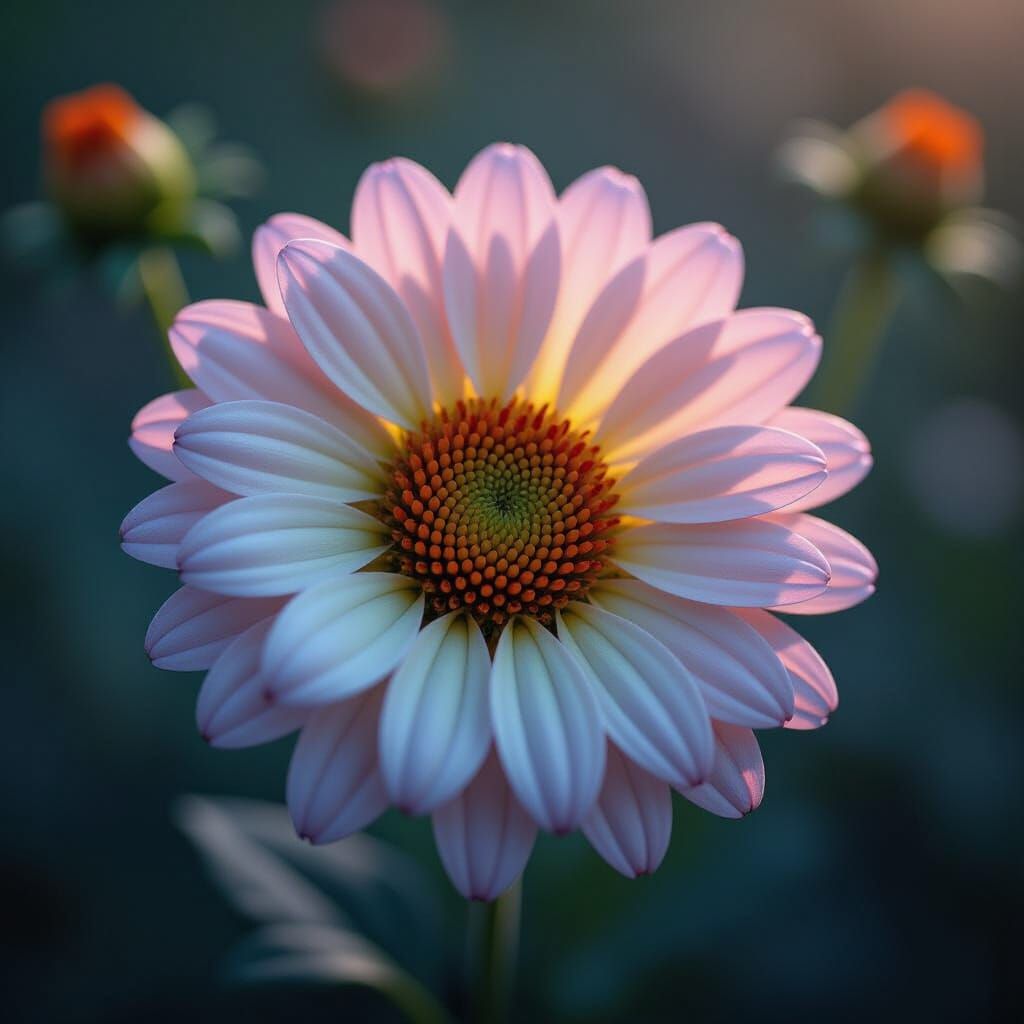 Joyful Flower Blooms Amidst Melancholic Shadows