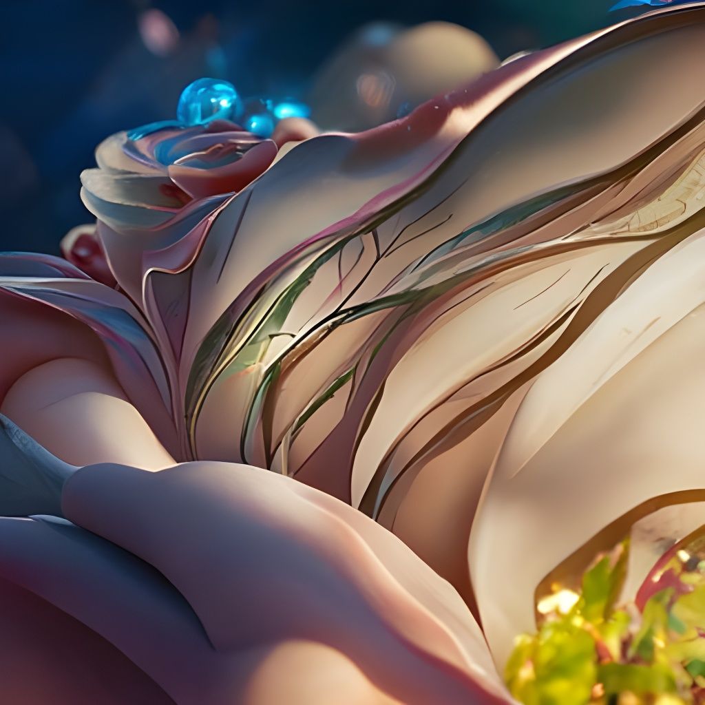 Rose Gold Heart in Flowering Vines, Rococo Digital Art