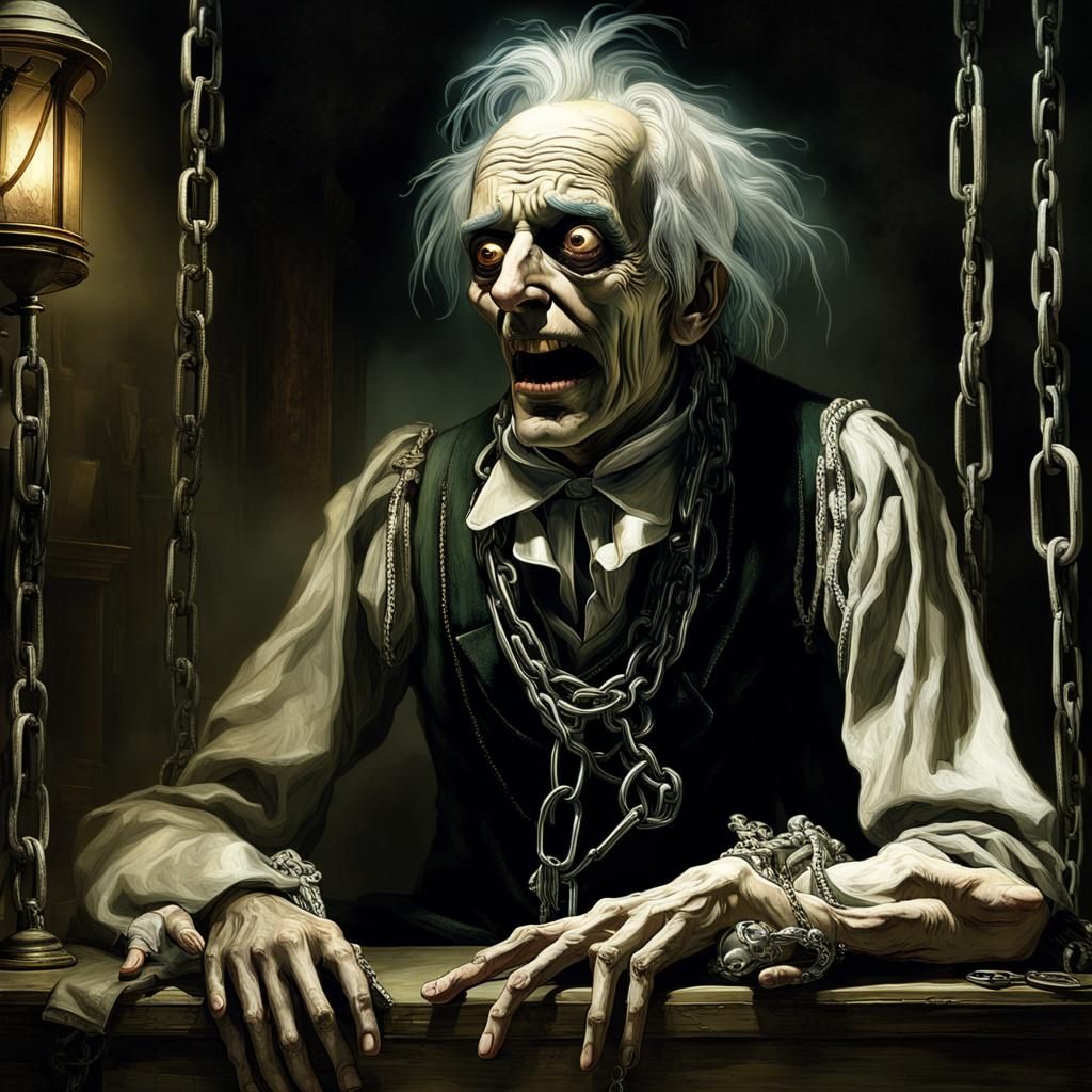 Tormented Jacob Marley Ghost in Chains