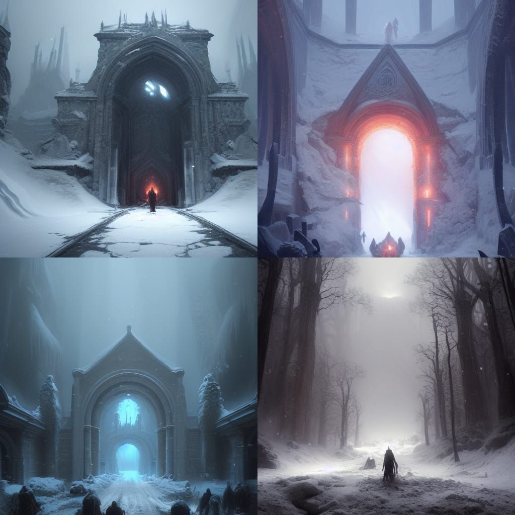Icy Entrance to Hell: Dark Fantasy Concept Art
