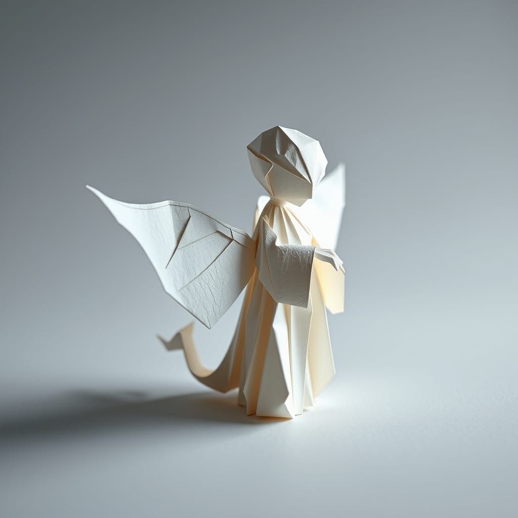Delicate Origami-Inspired 3D Papercraft Figure