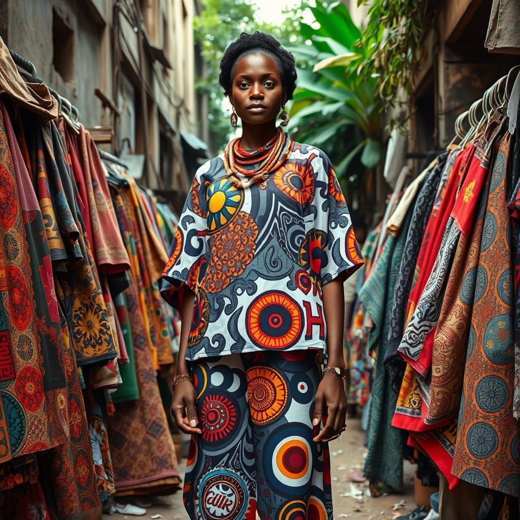 African Heritage Inspires Confident Market Scene