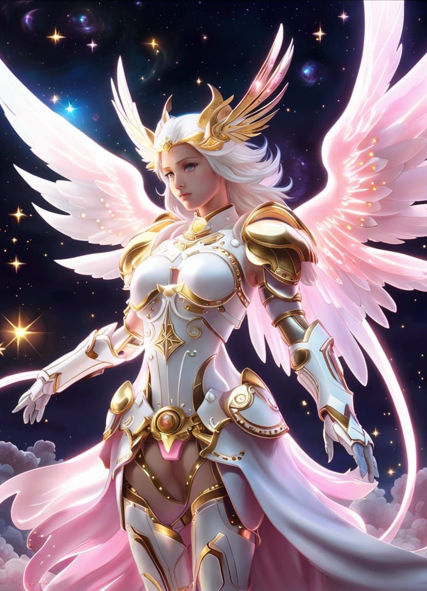 Anime Guardian Angel in Milky Way