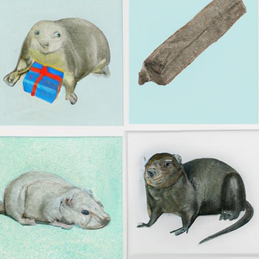 Moles and Chocolate Bar in Colored Pencil Style