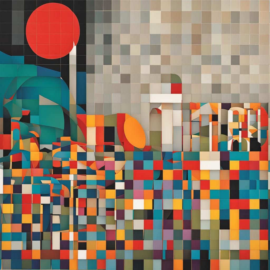 Abstract Gestalt Album Cover Art in Complementary Colors