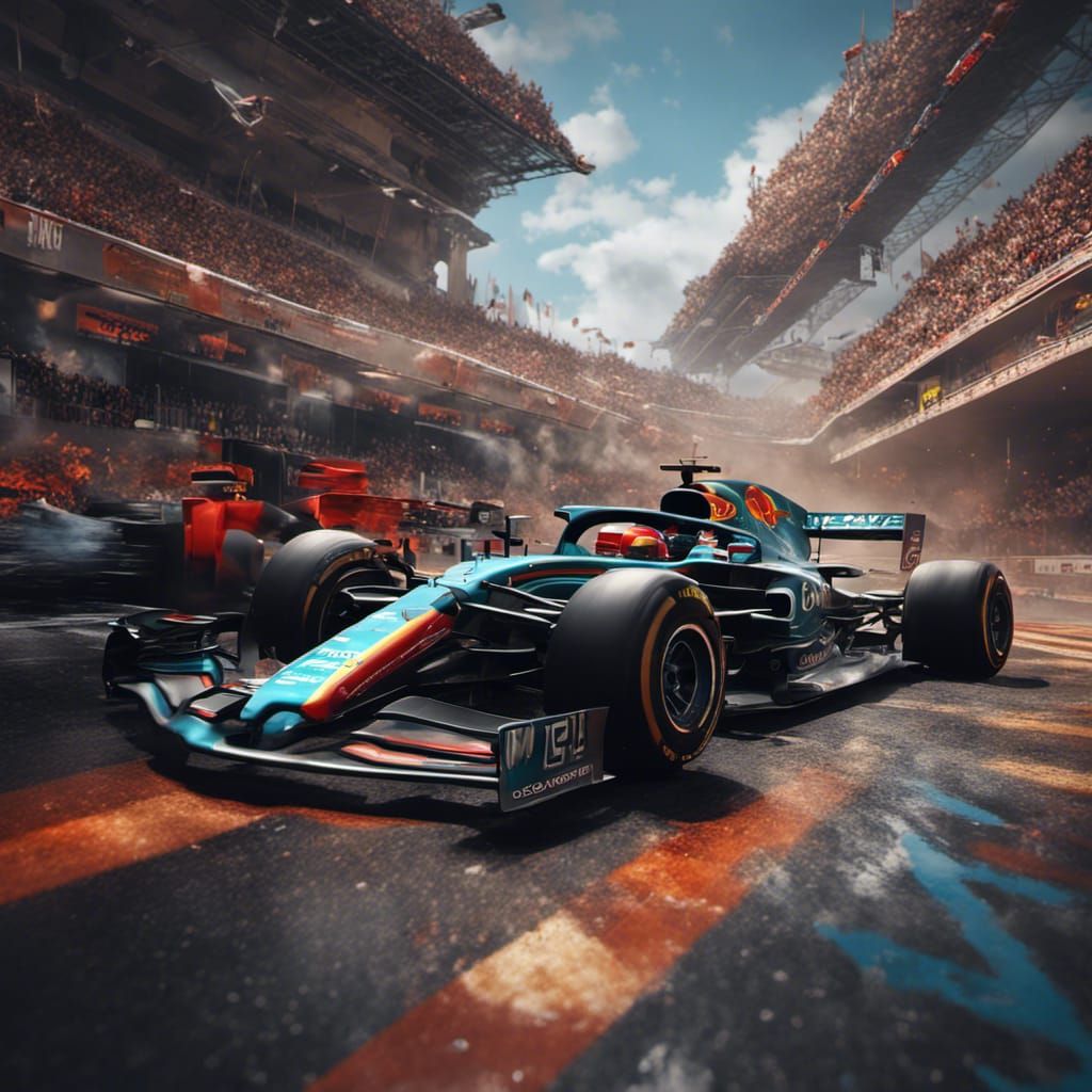 Max Verstappen: Detailed Matte Painting in Deep Color