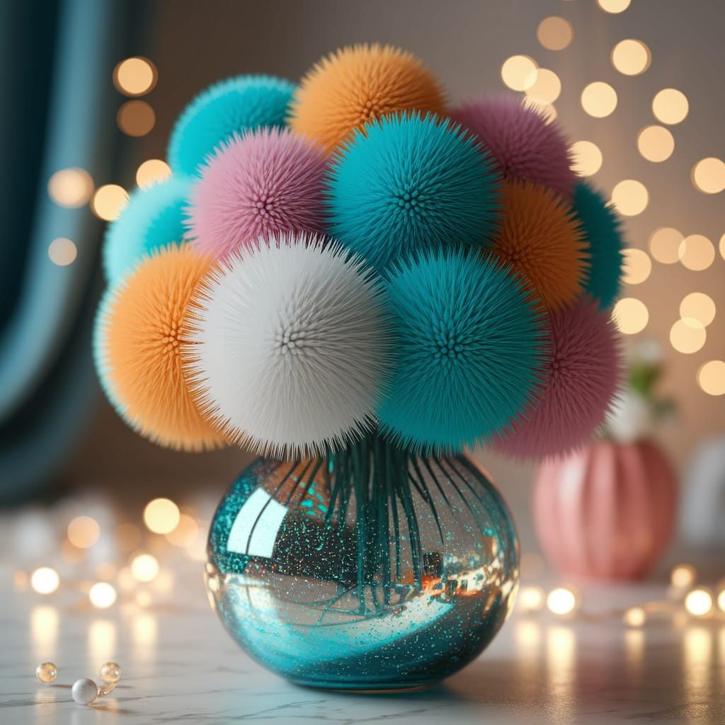 Whimsical Bouquet in Sparkling Glass Vase