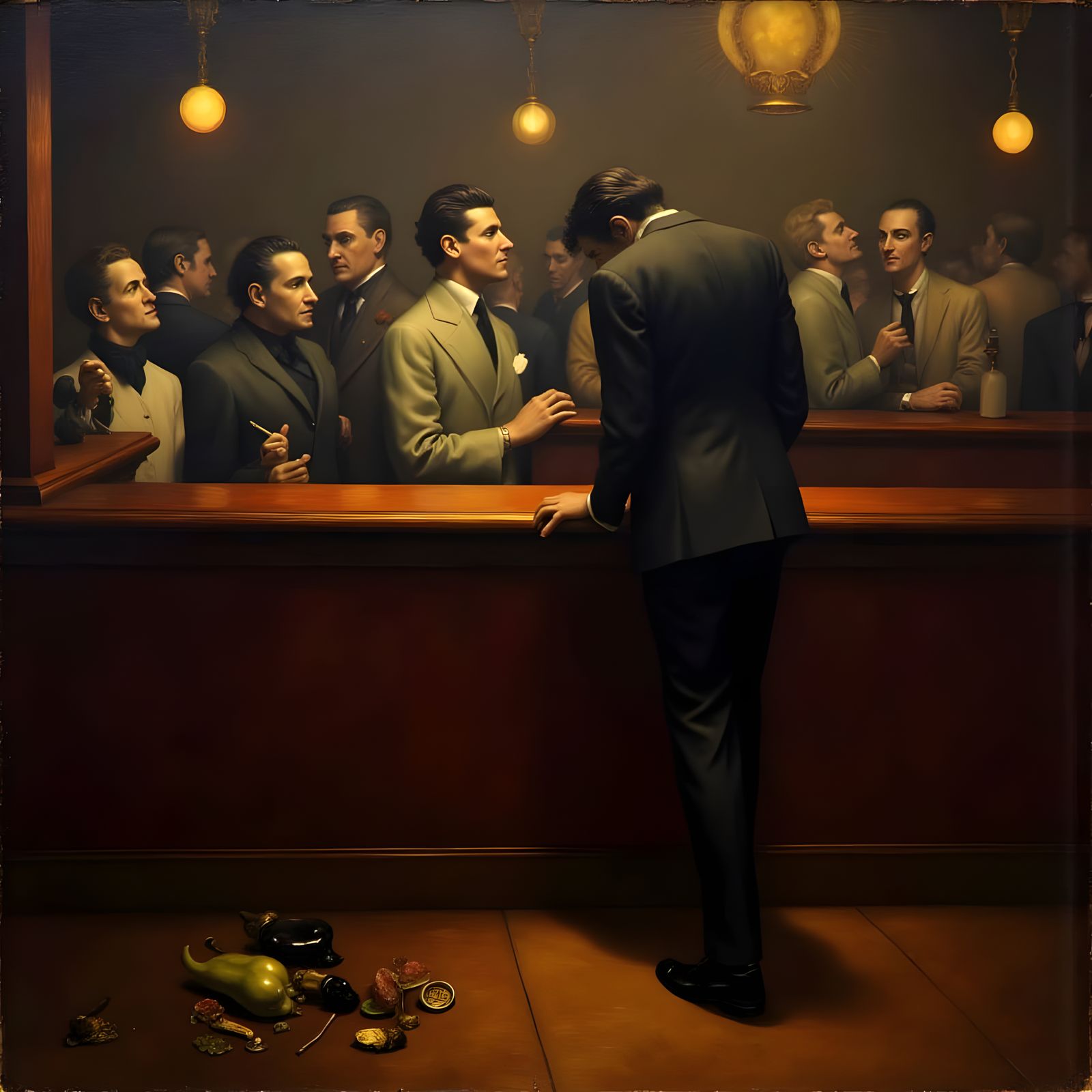 Surreal Portrait of a Lonely Figure in a Vibrant, Unconventi...