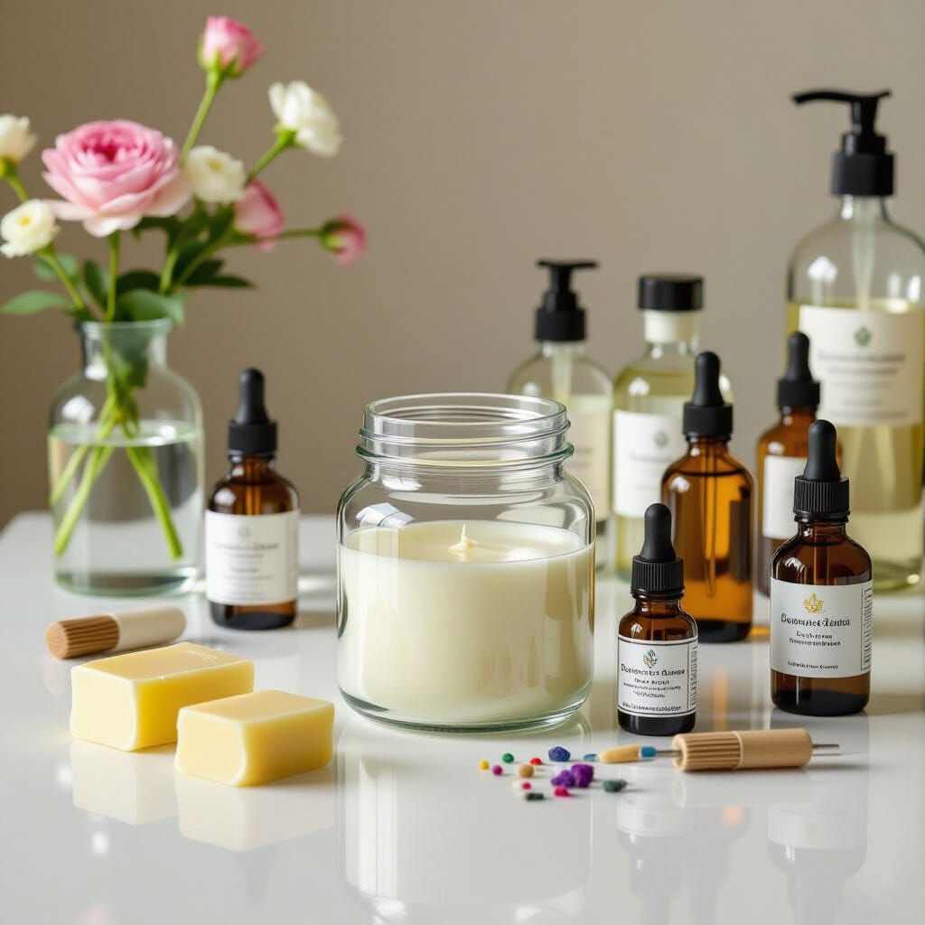 Cosmetic Still Life in Hyperrealistic Style