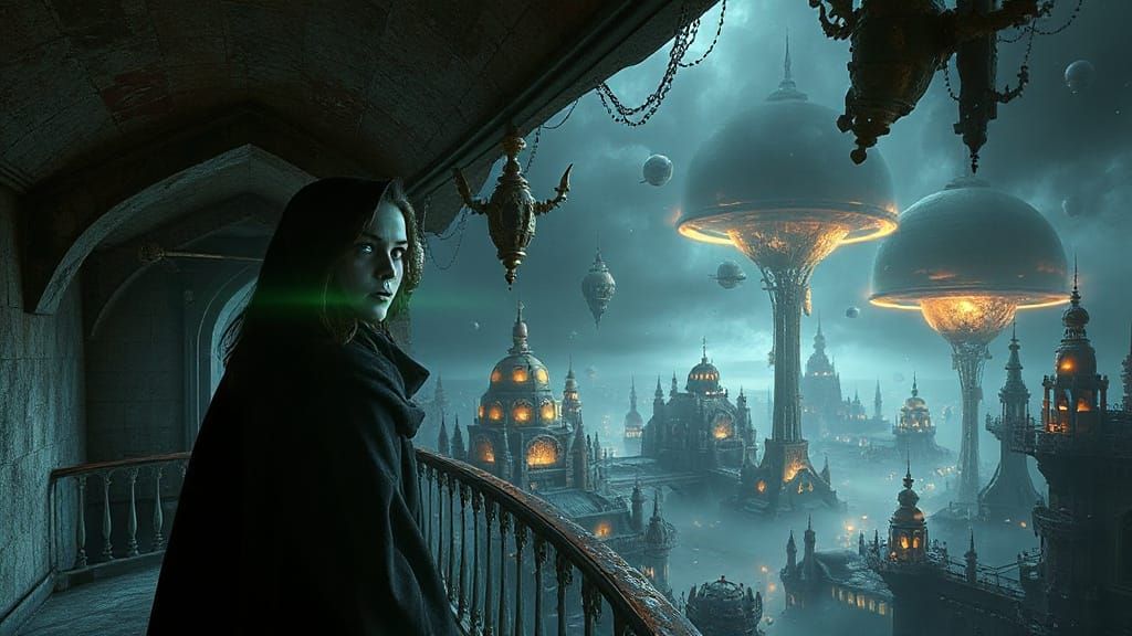 Surreal Dreamworld Beckons with Piercing Green Eyes