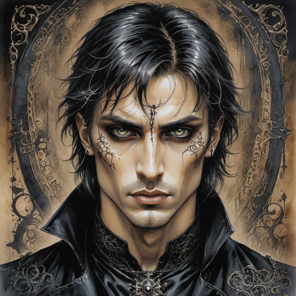 Gothic Male Portrait in Luis Royo Style