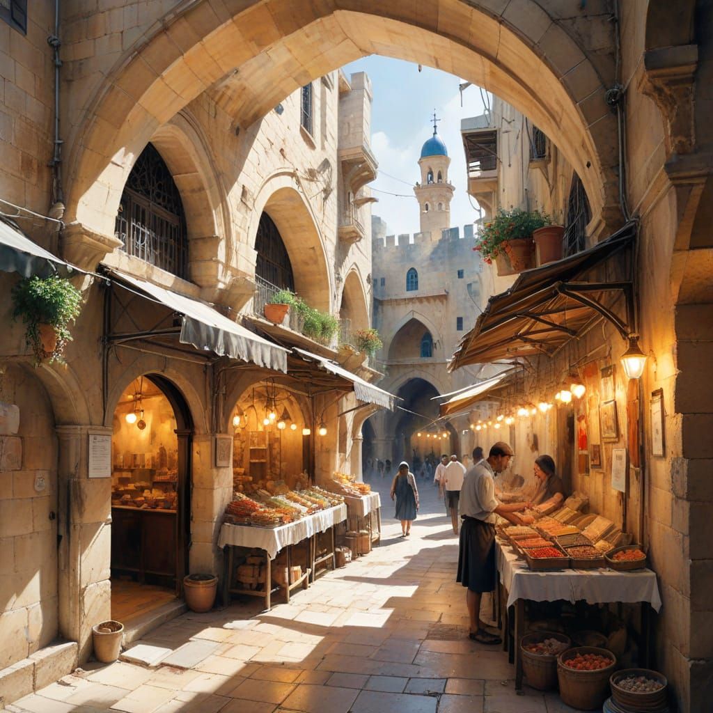 Jerusalem Bazaar: Watercolour Art in the Old City
