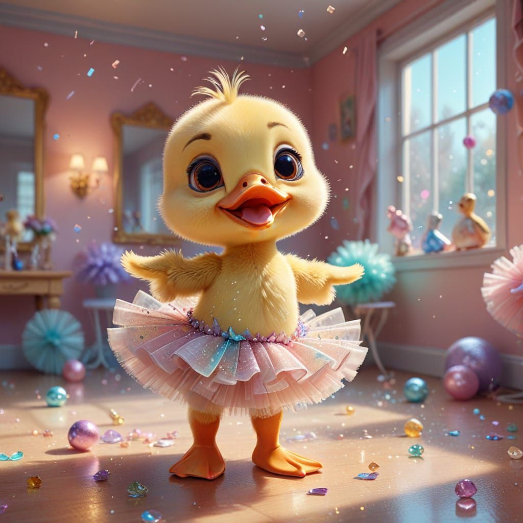 Duckling Dances Ballet in Candy Art Style