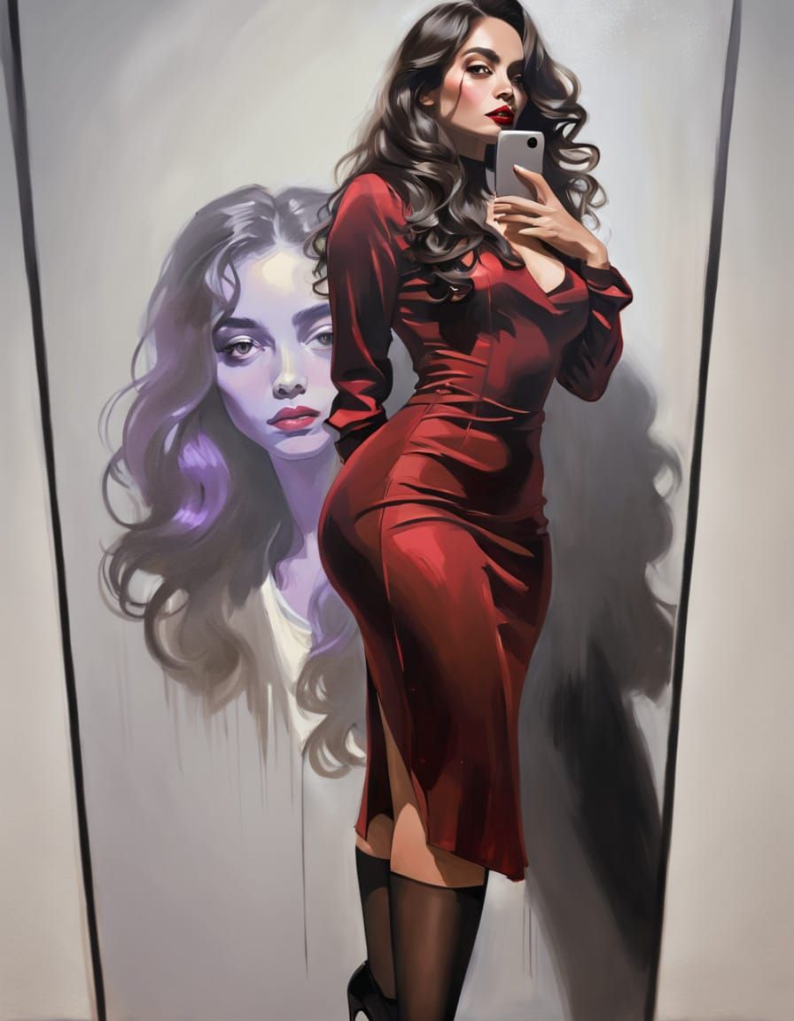 Sultry Latina Goddess in Red