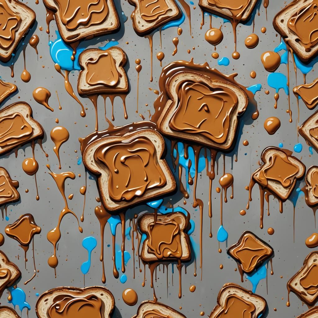Peanut Butter Toast in Graffiti Splash Art