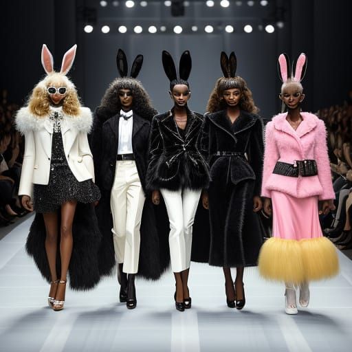 Gucci and Armani Inspired Runway Models in Whimsical Easter ...