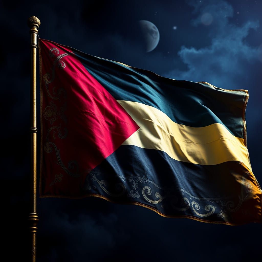 Dark Fantasy Palestine Flag Concept Art