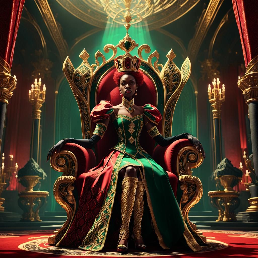 Queen Accuses King: Hyper-Realistic Fantasy Illustration