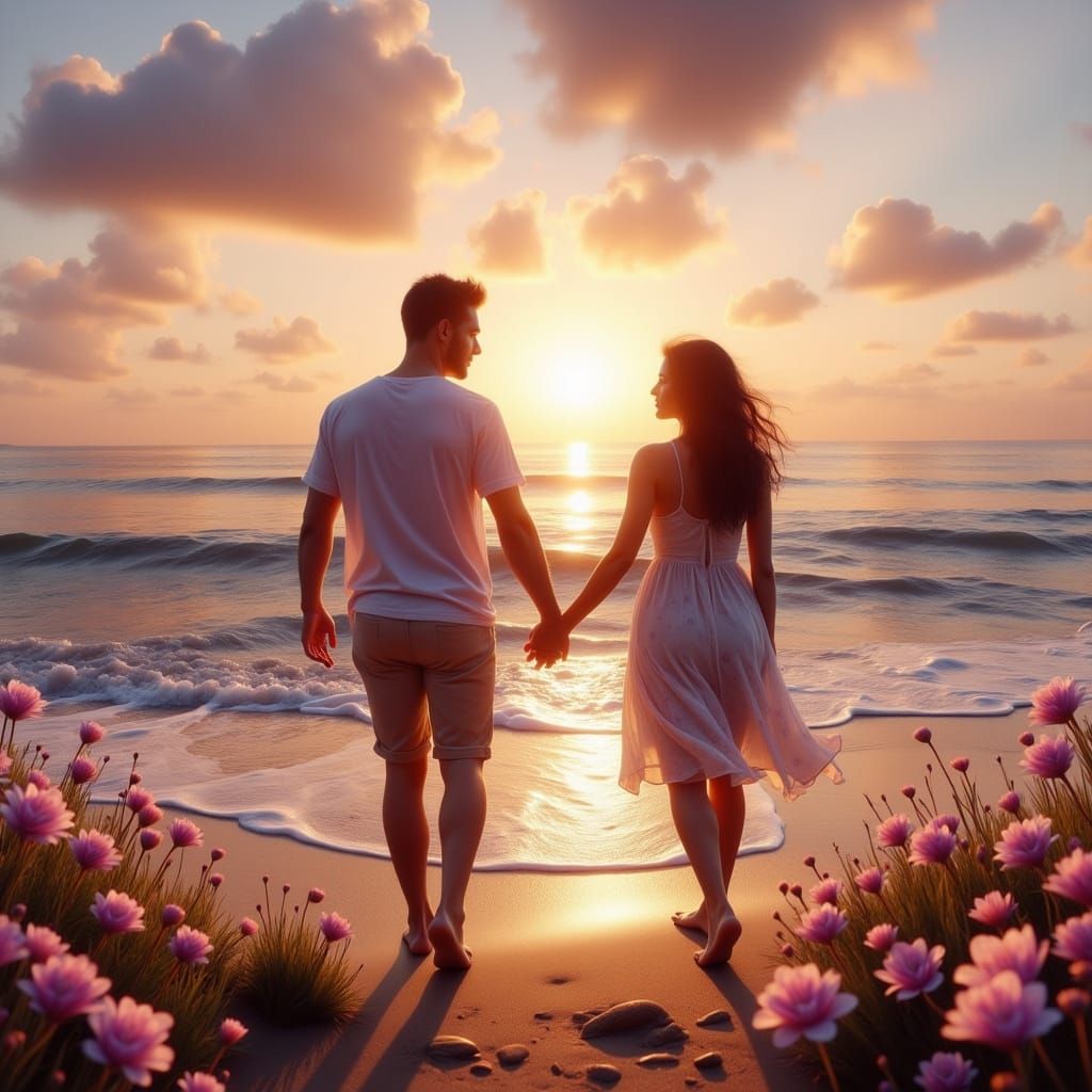 A picturesque sunset at a serene beach