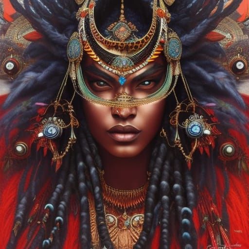 Tribal Shaman Portrait in Fantasy Art Style