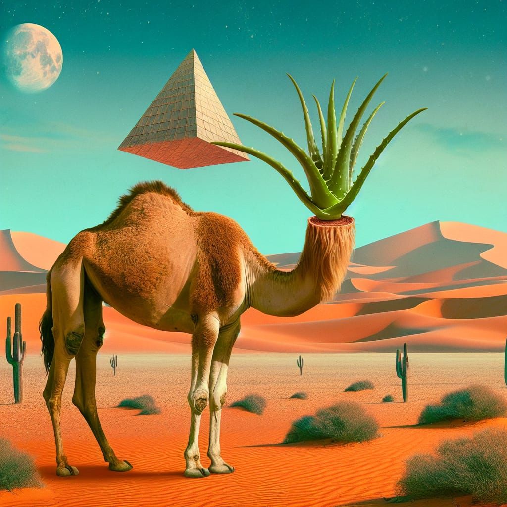 random aloe vera in the desert