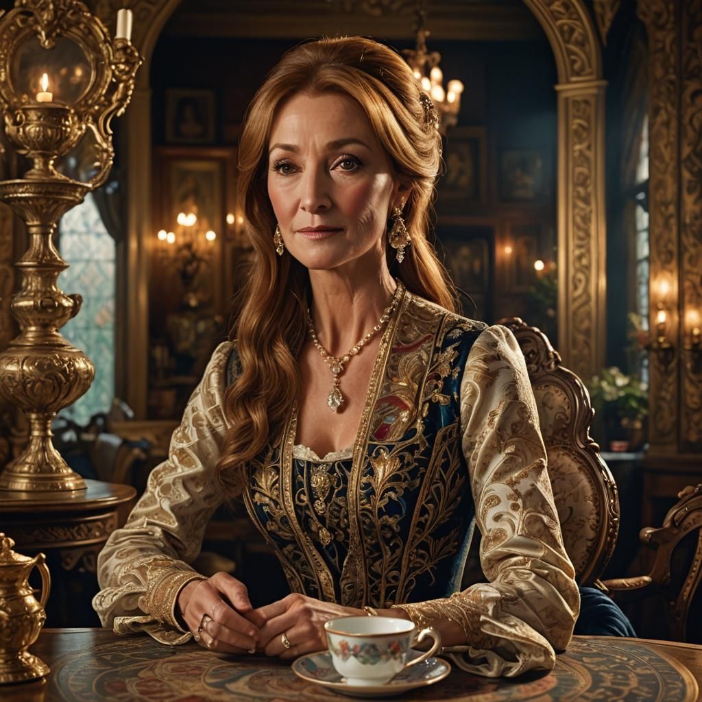 Jane Seymour Portrait in Victorian Parlor, Rembrandt Lightin...