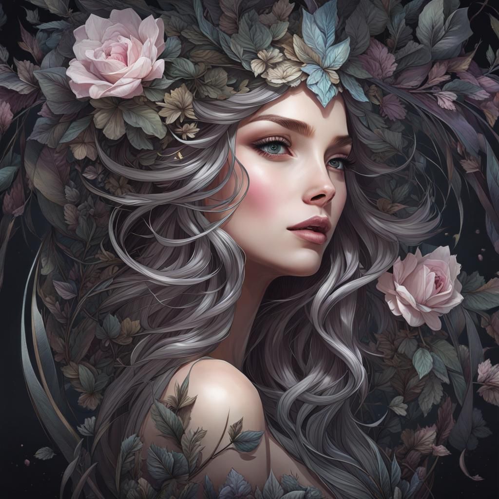 Detailed Portrait of a Girl in Digital Art Style