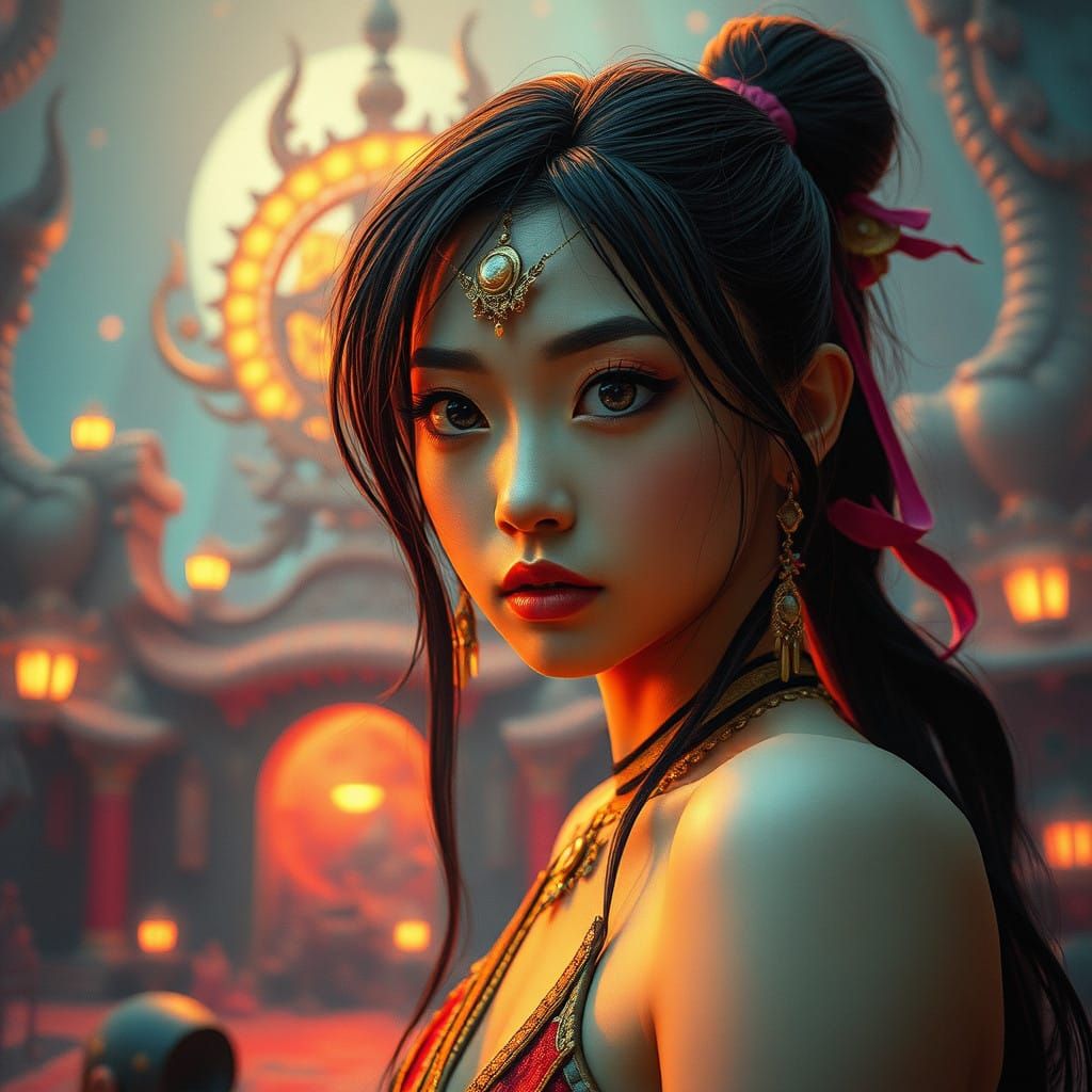 Ethereal Dreamcore Fantasy World in Vibrant Cartoon Style