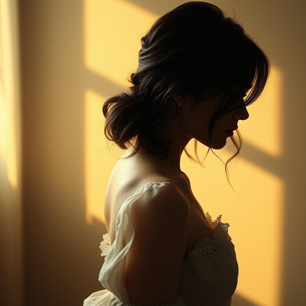 Elegant Woman in Soft Light: A Photorealistic Portrait