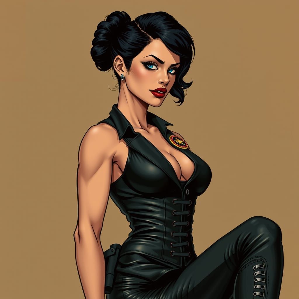 Baroness in Jewel Tones and Pointillism Style