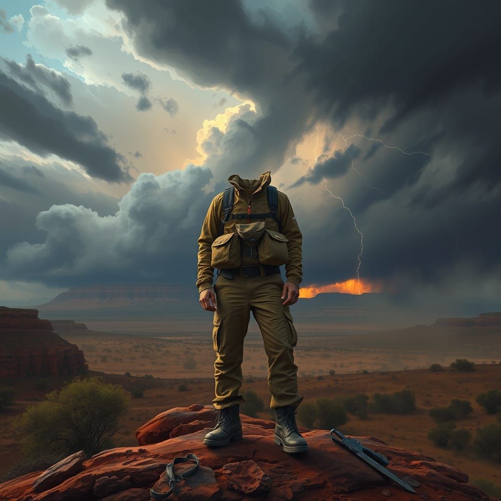 Outback Adventurer in Digital Painting Style