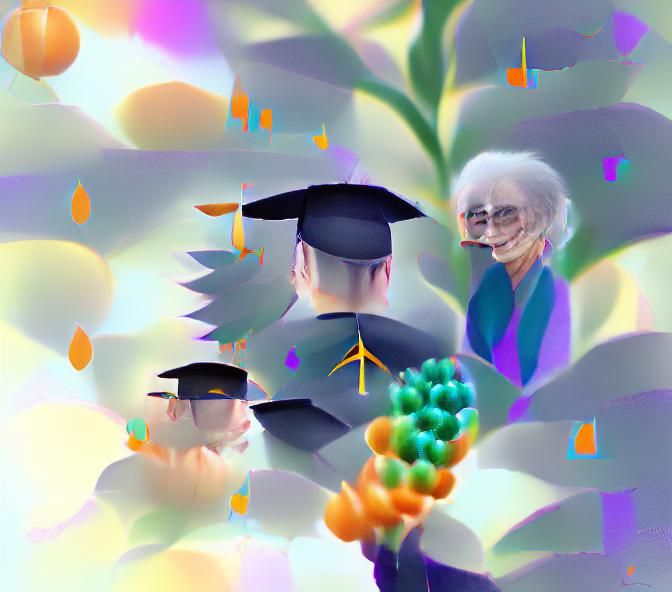 Abstract Gradient of Gratitude, Grandma, and Grandpa