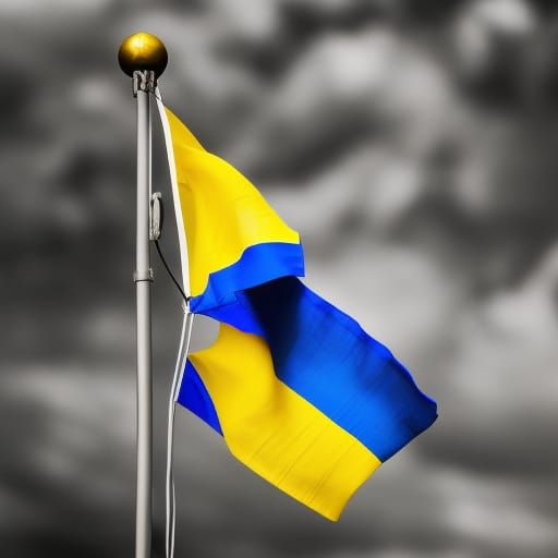 Ukraine Flag in Sharp Focus Photography