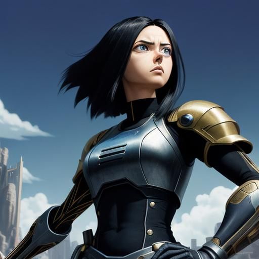 Alita Glaring at Tiphares After Motorball Victory