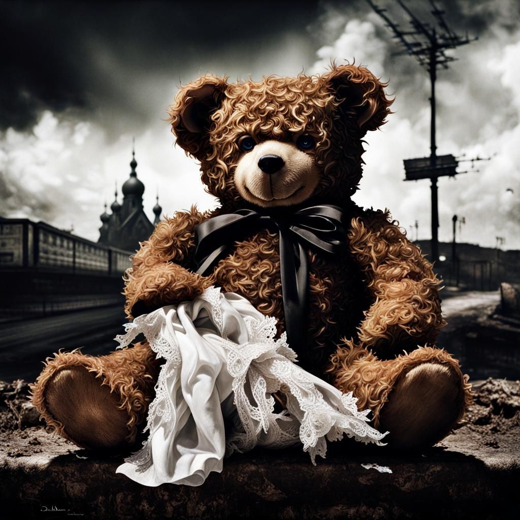 Calligraphic Matte Painting: Deformed Teddy Bear