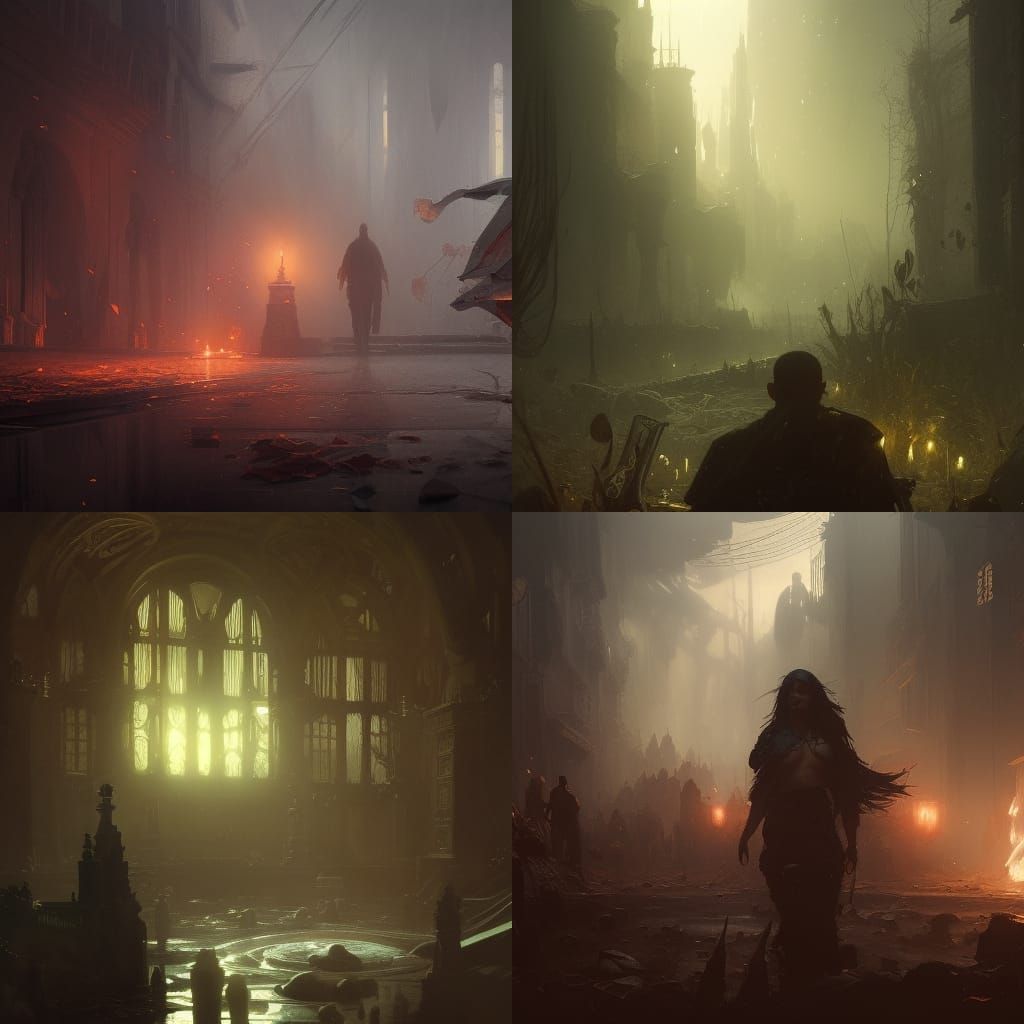 Dark Fantasy Murder Scene in Hyperdetailed Style