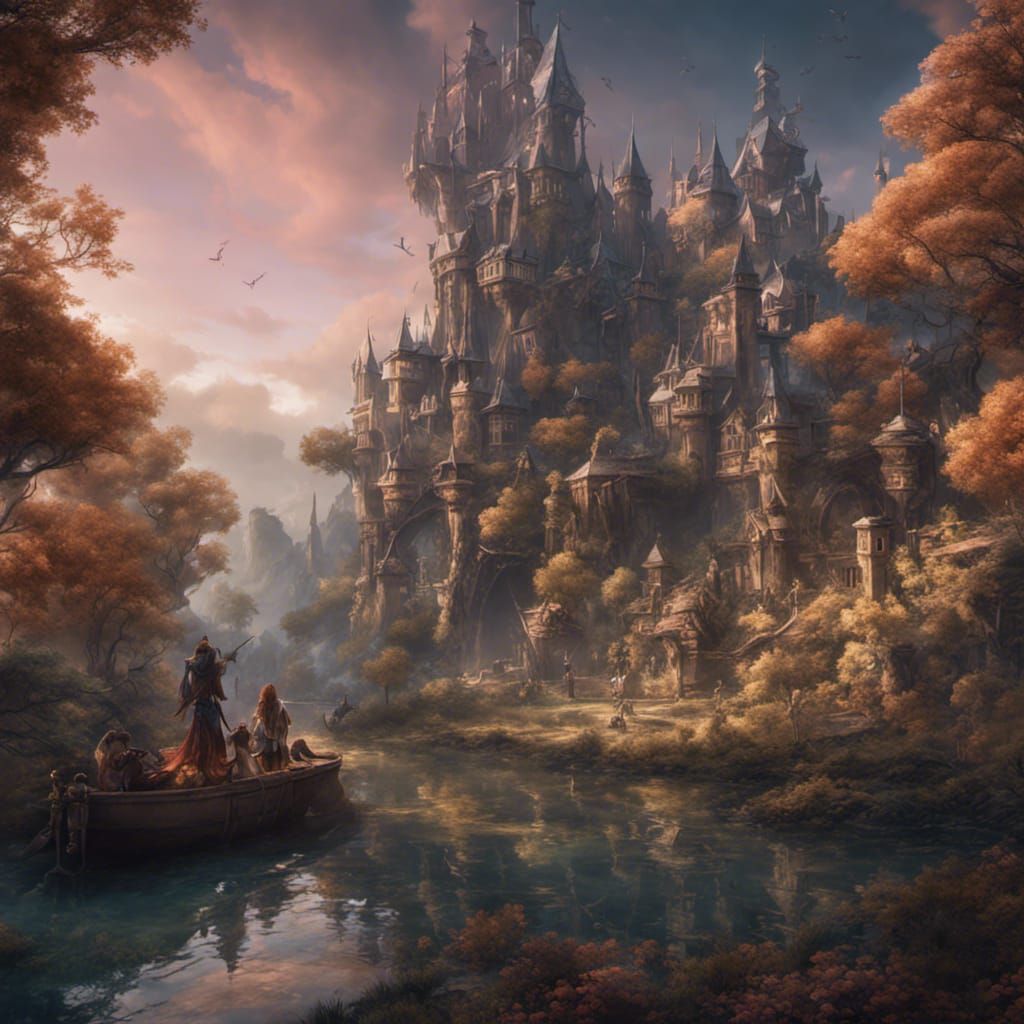 Fantastical Friendship in Deep Color, Detailed Matte Paintin...