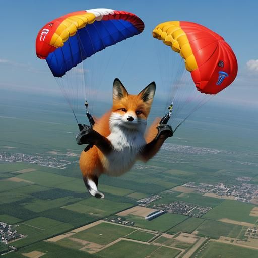 fox parachuting