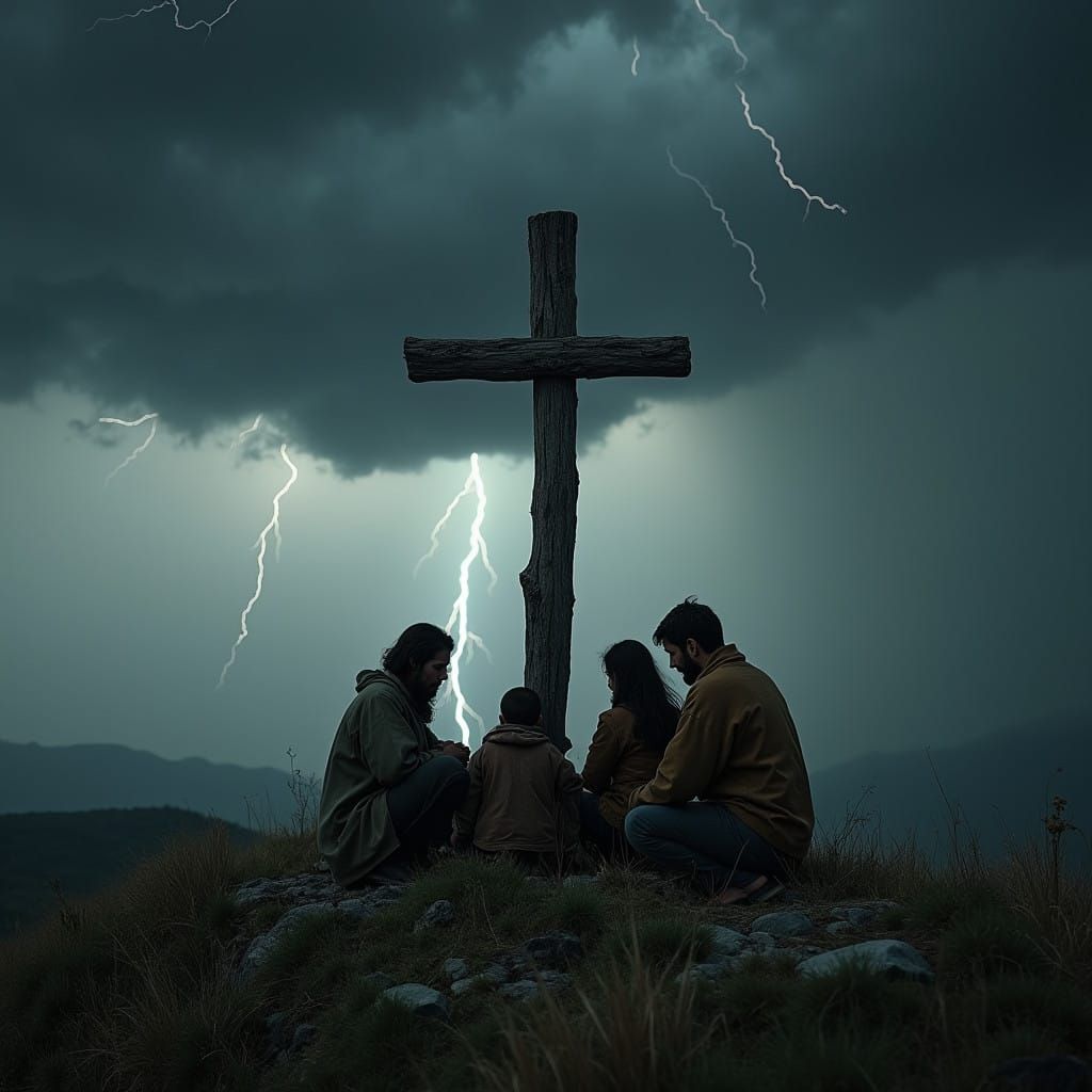 Devout Family Finds Solace in Stormy Night