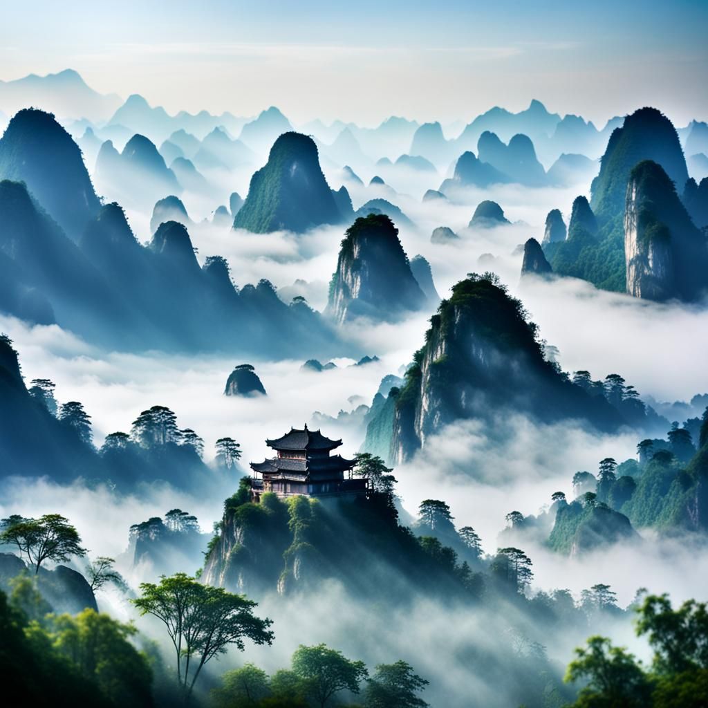 Misty Guilin Mountains: Professional Photography