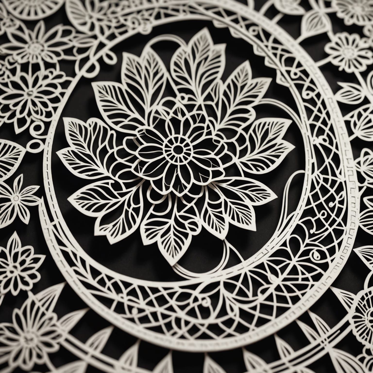 Detailed Kirigami Lace in Hyperrealistic Style