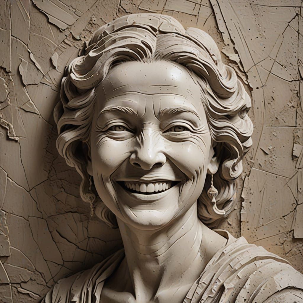 Textured plaster image og lady smiles