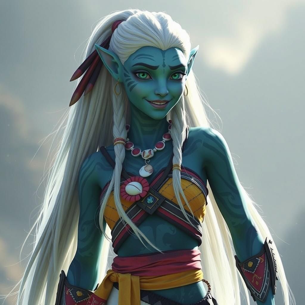 Radiant Teal Metkayina Woman in Avatar Style